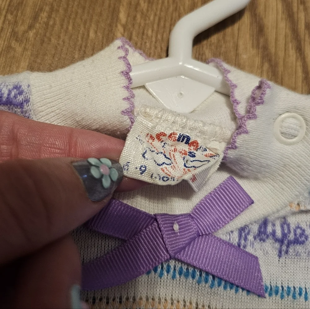 Vintage Purple Designed Baby Onesie